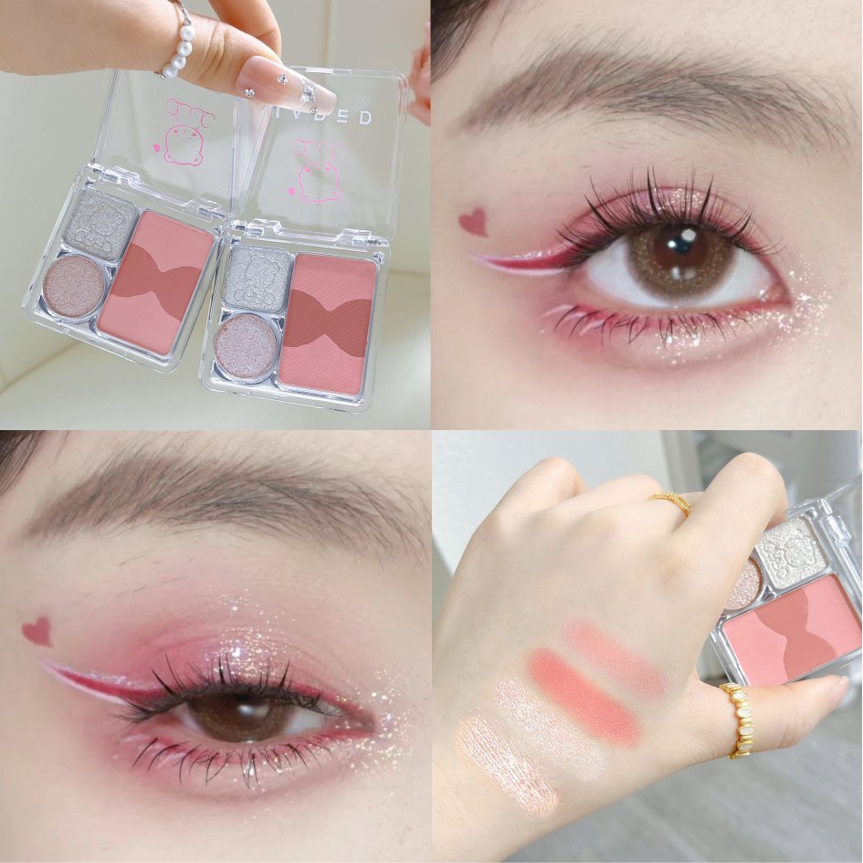 [Hàng có sẵn] Bảng phấn mắt bốn màu JADED JADED Jiada Xiaoqingxing Gradient Cut-off Sweet Dopamine M