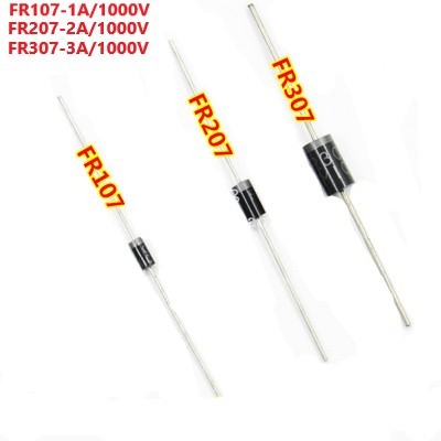 Túi 10 Con - FR107, FR207, FR307 - Diode Xung 1A 1000V Chân Cắm - Phục Hồi Nhanh