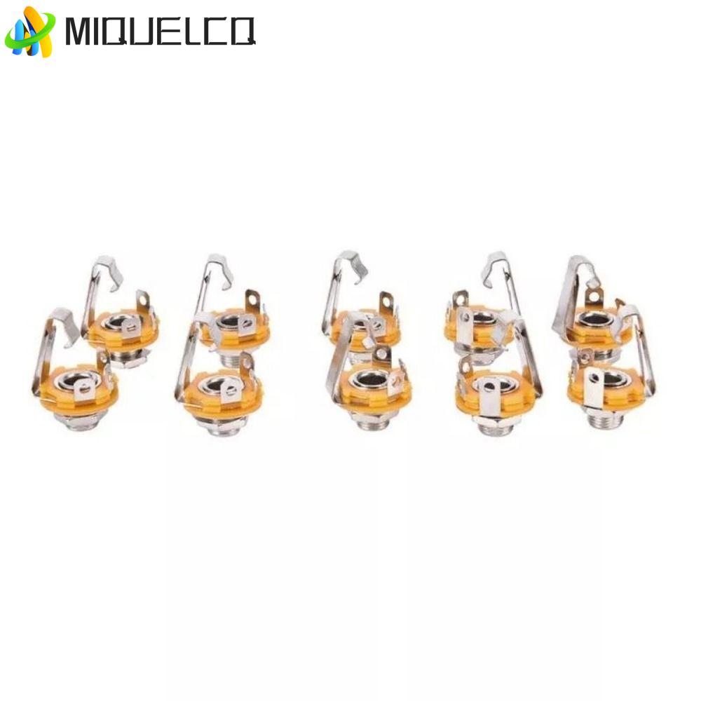MIQUELCQ 10 Chiếc Đàn Guitar Điện Đầu Vào Jack, Cắm Ổ Cắm Đàn Guitar Kim Loại Mono Jack Ổ Cắm, Mono 