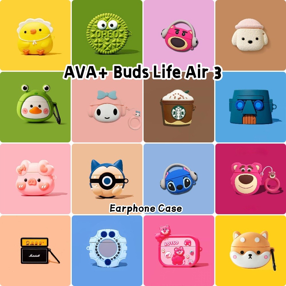 Dành Cho AVA + Buds Life Air 3 Ốp Lưng Hoạt Hình Dễ Thương Silicon Mềm Vỏ Tai Nghe Vỏ NO.5