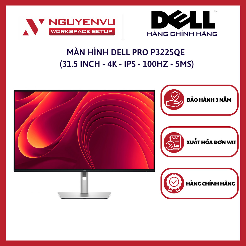 Màn Hình Dell Pro 32 Plus P3225QE 32 inch 4K (IPS - 100Hz - 5ms) - Hàng Chính Hãng