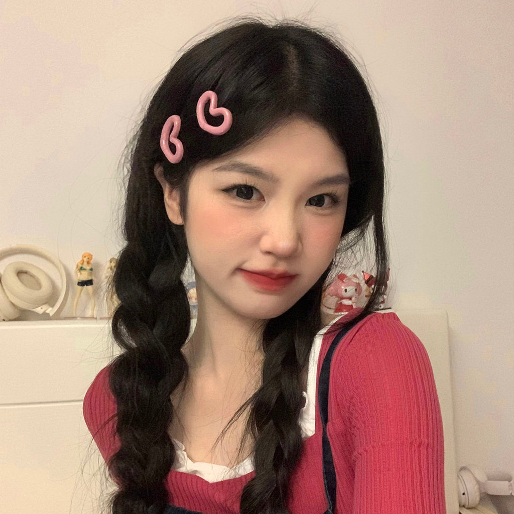 Kẹp Tóc Hình Trái Tim màu Hồng Ngọt Ngào - Nhỏ Gọn Tiện Lợi - 88VIP