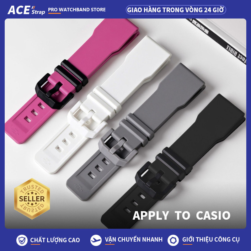 Áp dụng cho CASIO, Dây đeo đồng hồ bằng nhựa silicon thể thao 24mm cho G-SHOCK GA-2300, Màu Dopamine