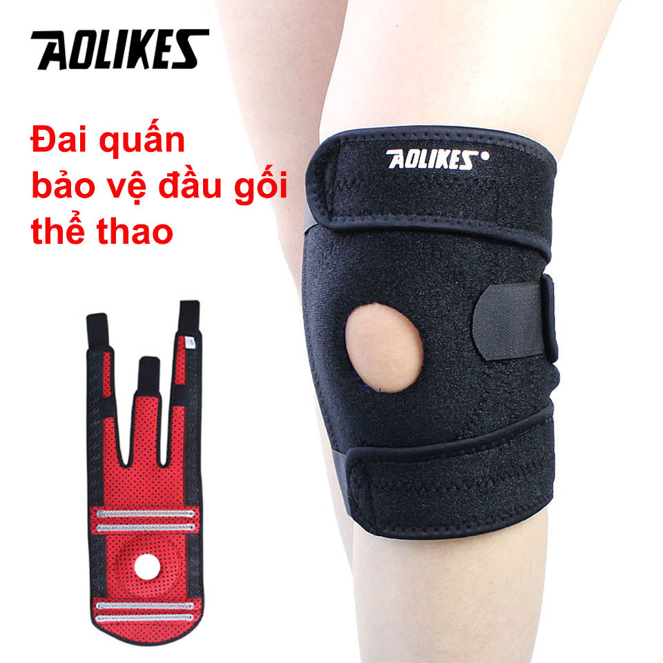 Đai quấn bảo vệ đầu gối thể thao AOLIKES A-7912 thoáng khí four spring sport knee support