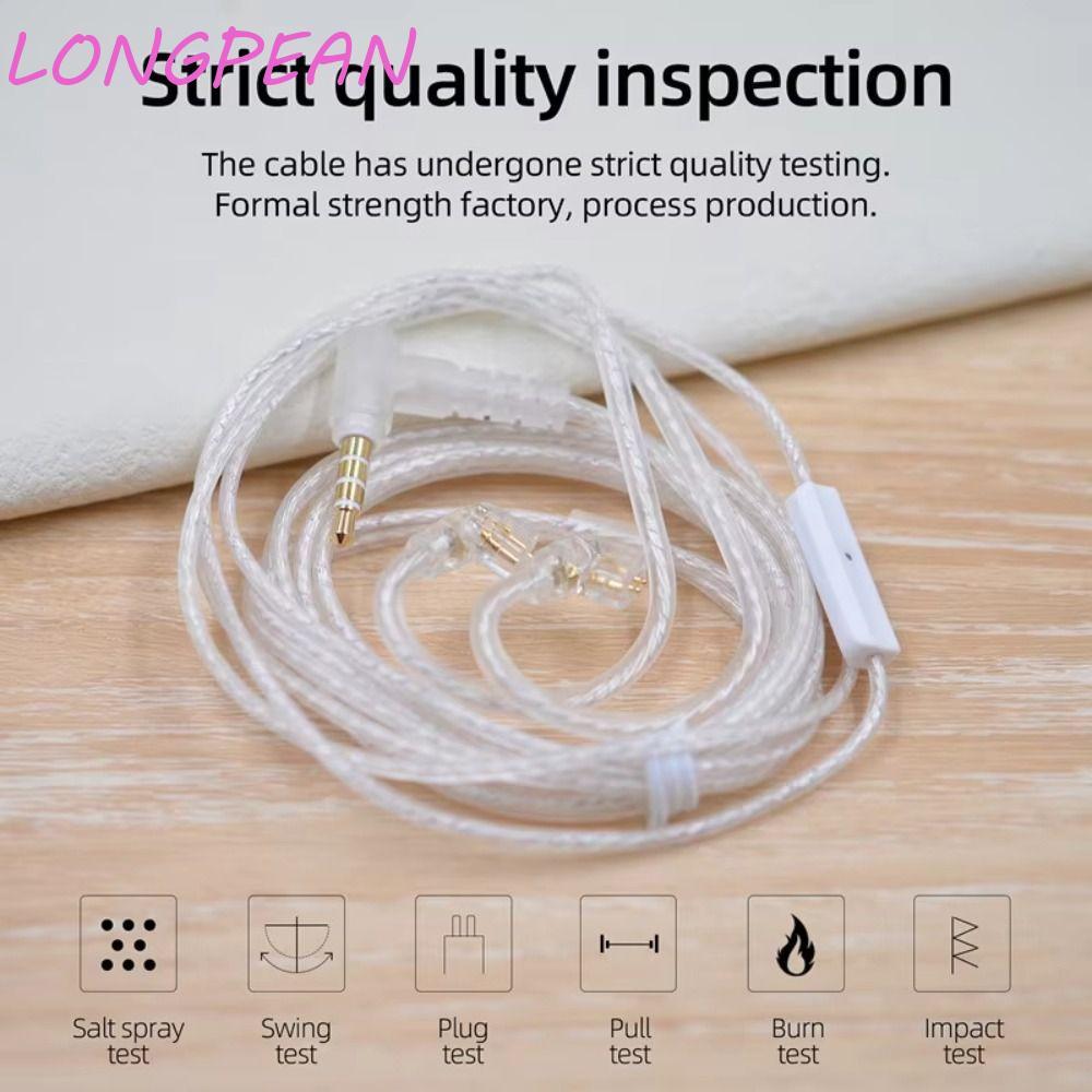 Cáp tai nghe LONGPEAN KZ, Cáp nâng cấp mạ bạc Dây tai nghe KZ, Điện tử tiêu dùng 3,5MM 2PIN có micrô