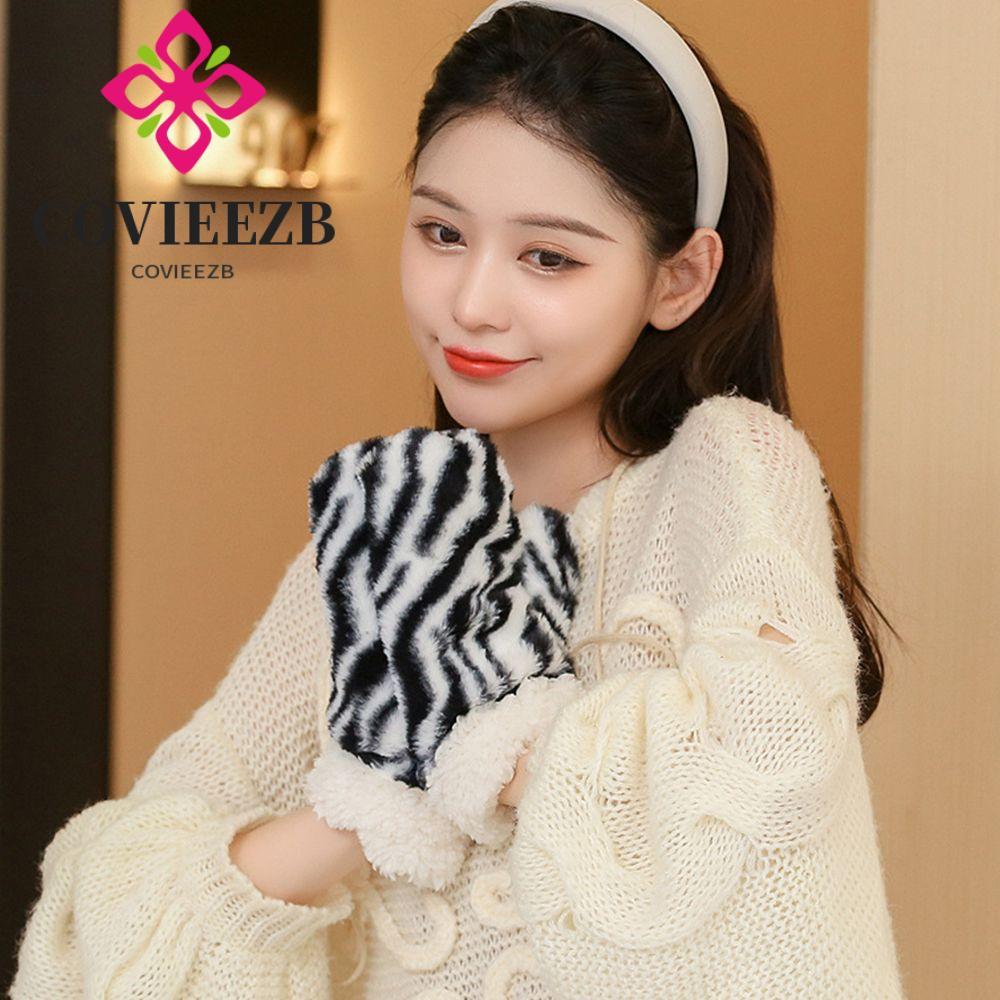 Covieezb Gloves Nữ - Thick Leopard Print Winter Driving Gloves