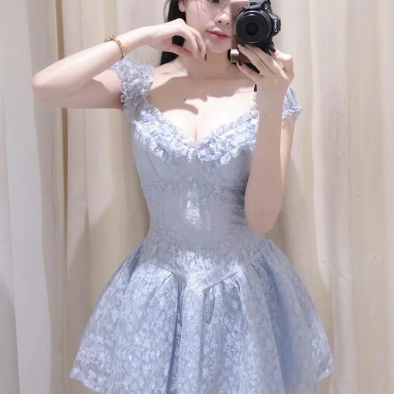 Đầm Ren Trễ Vai Tay Cúp Sò “Dáng Ngắn” Xoè Màu Pastel Phong Cách Nữ Tính, Tiểu Thư, Du Lịch Hè Kieupham.shop | BigBuy360 - bigbuy360.vn