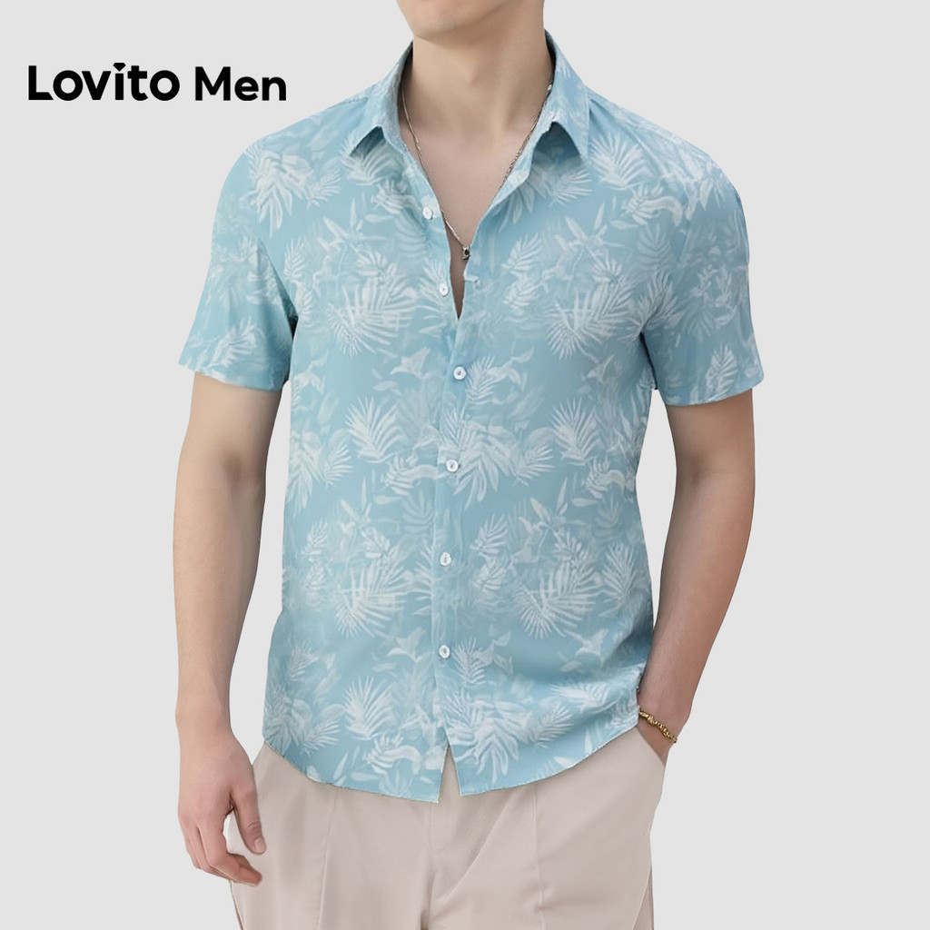 Lovito Men Áo sơ mi nam mùa Xuân/Hè, áo sơ mi thường ngày LNE131064