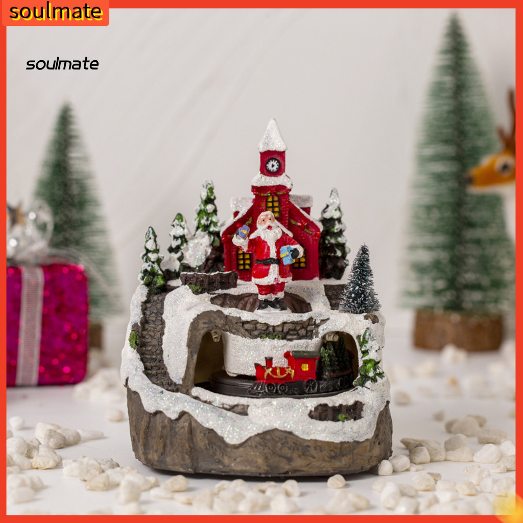 Linh hồn| Đồ trang trí Igloo Giáng sinh với âm nhạc Quả cầu tuyết âm nhạc Trang trí Giáng sinh Đồ tr