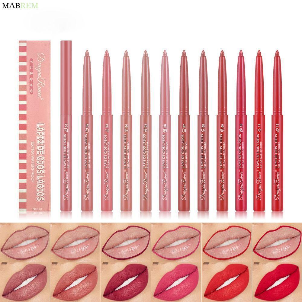 MABREM Lip Liner, Matte Natural Outline Lip Contour Line Lipliner Pencil, Velvet Lip Liner Pencil