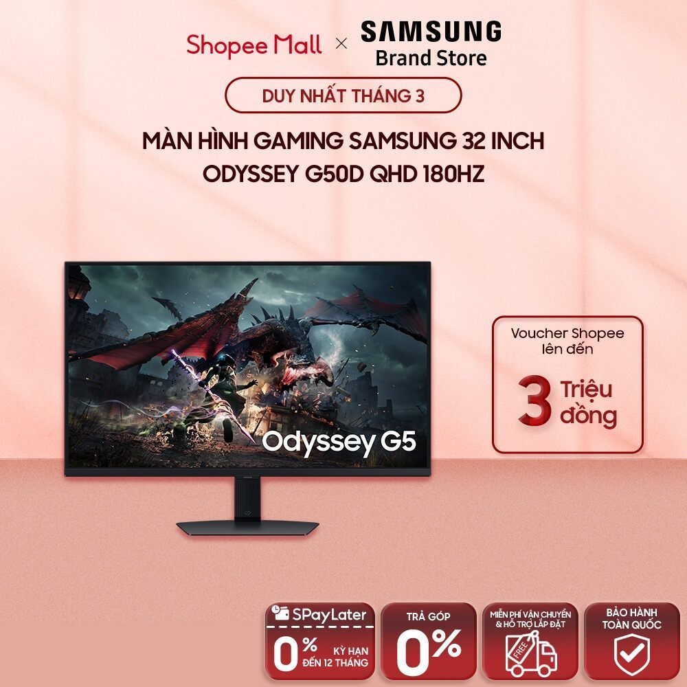[FREE SHIP] Màn Hình Gaming Samsung 27inch/32 Inch Odyssey G50D QHD 180Hz LS32DG502EEXXV