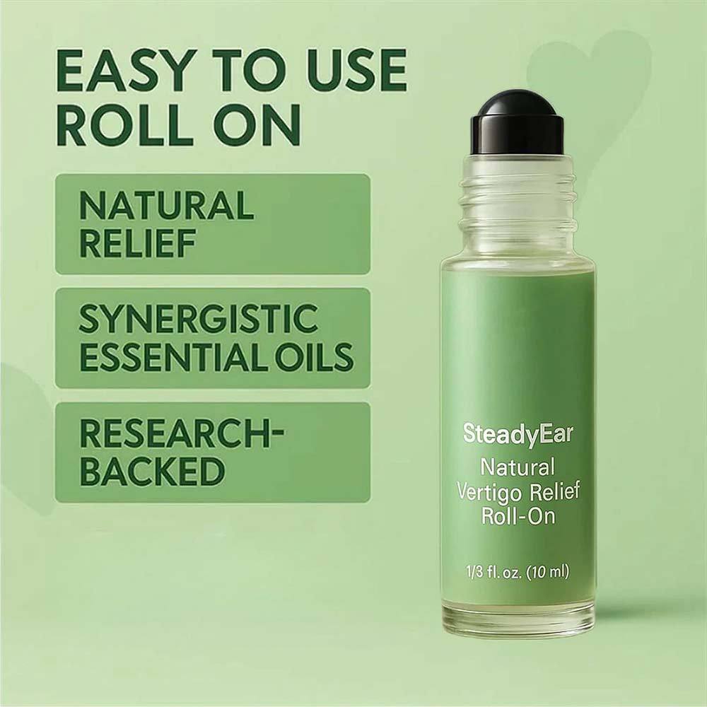Natural Steady Ear Vertigo Relief Roll On, Anti-Dizzy Roll-On, Fast-Acting Vertigo Oils