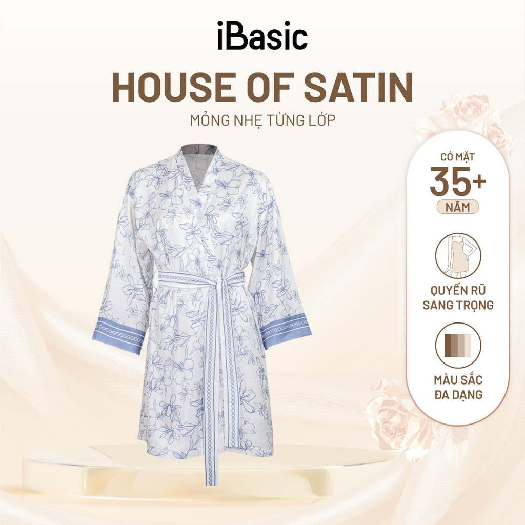 Áo choàng kimono lụa satin iBasic SW055