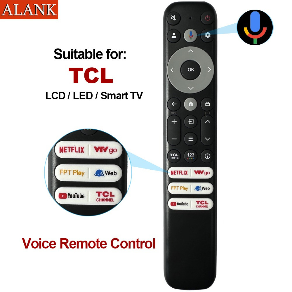 ALANK Remote Điều Khiển Giọng Nói TCL Chính Hãng - Dùng Cho Remote Tivi Smart LCD TCL