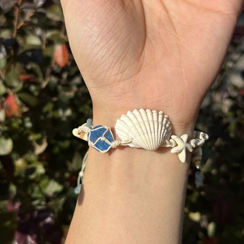 Hot Sale#New Bohemian Style Shell Eye Bracelet Cotton Thread Starfish Woven Bracelet Hot Selling Bea