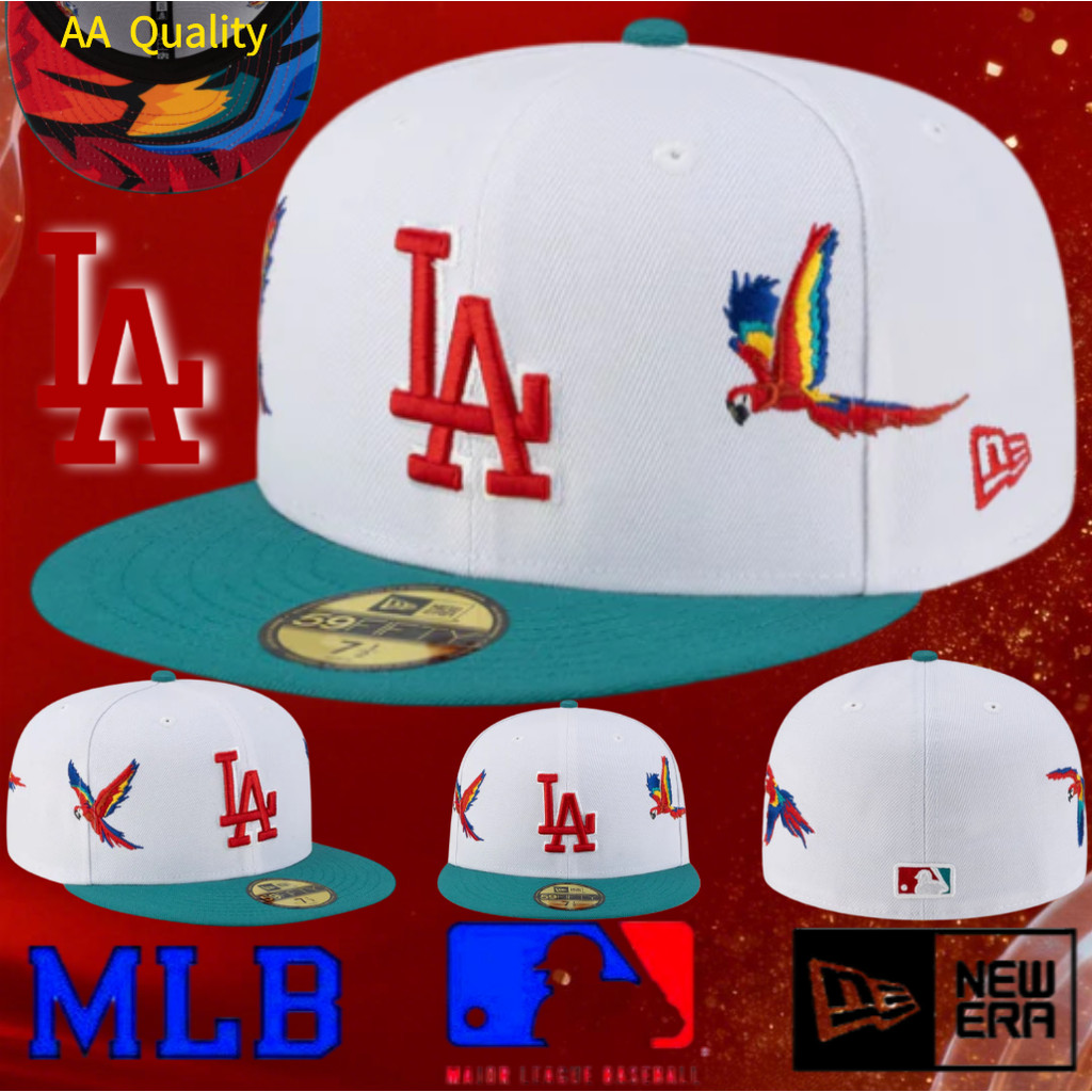 MLB Los Angeles Dodgers Embroidered Bird Logo Cap - Hip-Hop Style, White & Blue
