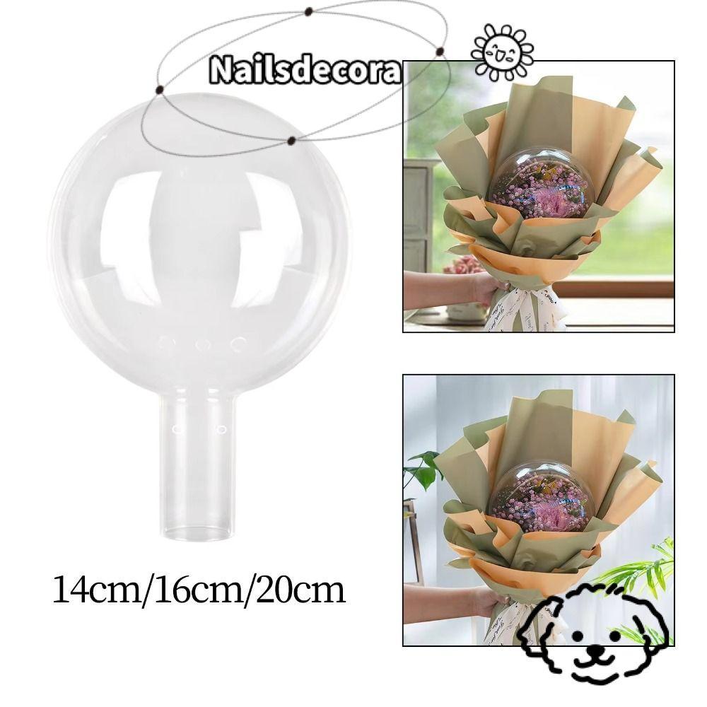 Giá đỡ bó hoa NAILS, Hộp đóng gói hoa Acrylic trong suốt, Bóng bay Bobo tròn DIY Giá đỡ đám cưới Tra