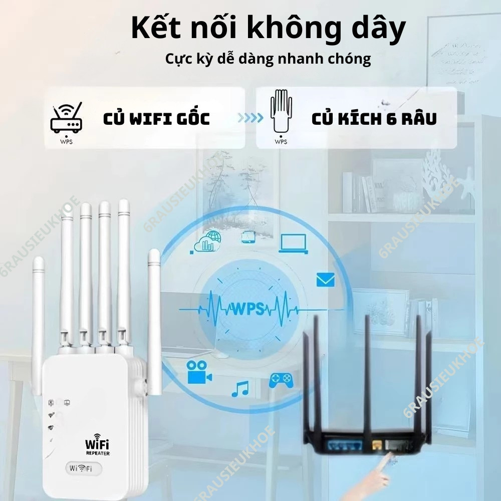 NEW Bộ Kích Sóng Wifi Cao Cấp 6 Râu Tốc Độ Cao 1800 Mbps Bộ Khuếch Đại Sóng Wifi Truyền Sóng Nhanh Ổn Định Xuyên Tường | BigBuy360 - bigbuy360.vn
