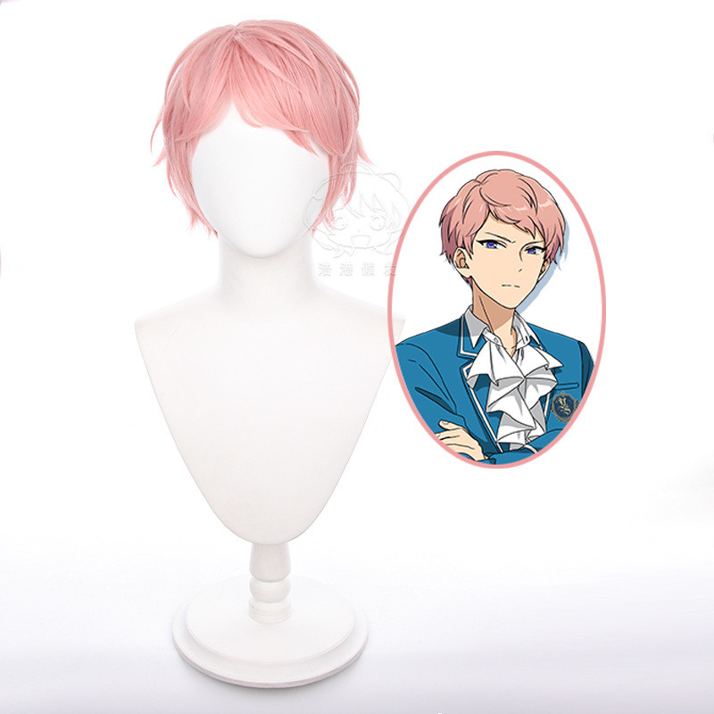 Misscoo Game Ensemble Stars ES Itsuki Shu - Tóc giả cosplay ngắn màu hồng chịu nhiệt