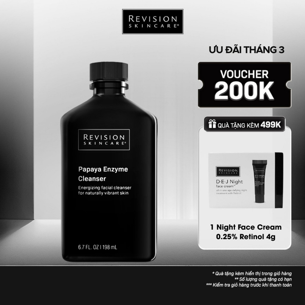 [LIVE] Sữa Rửa Mặt Sạch Sâu Với Enzyme Đu Đủ REVISION SKINCARE Papaya Enzyme Cleanser 198ml