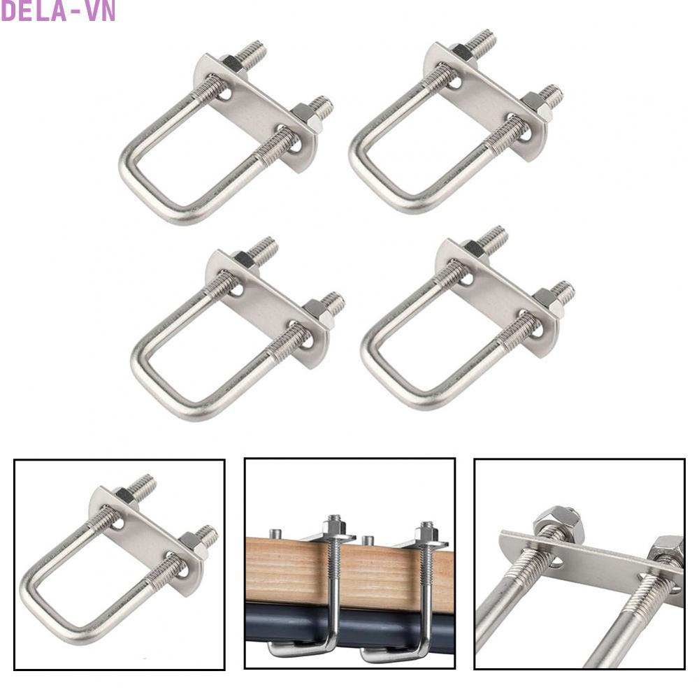 M6 Ubolt 50mm by 80mm Stainless Steel U Shackle Threaded Set of 4 for Heavy Duty#DELA