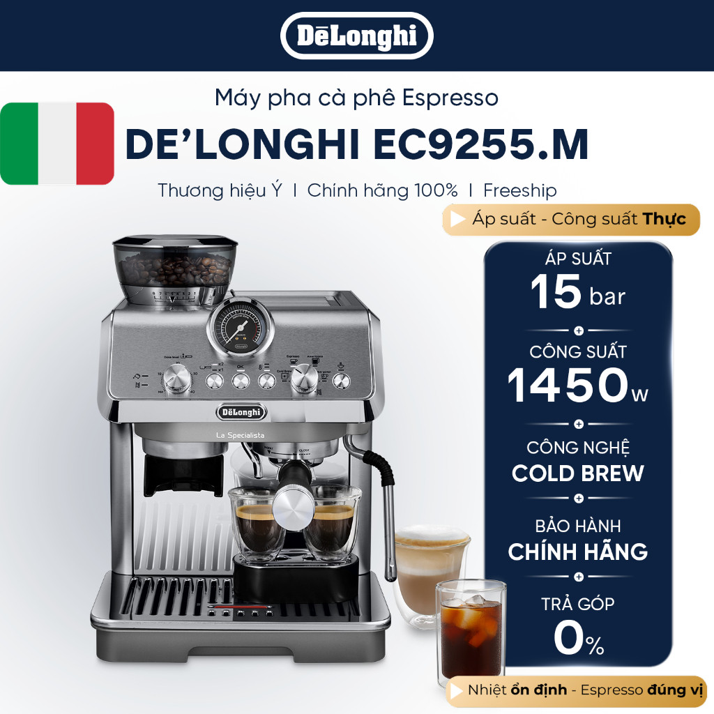 Máy Pha Cà Phê DeLonghi EC9255.M La Specialista Arte Evo Espresso & Cold Brew, Máy Xay Hạt Tích Hợp
