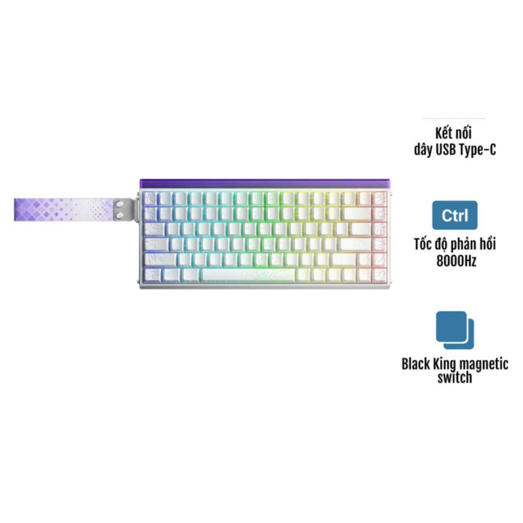 Bàn Phím AULA HERO 84 HE | Trắng contour - Black King magnetic switch - Hàng chính hãng