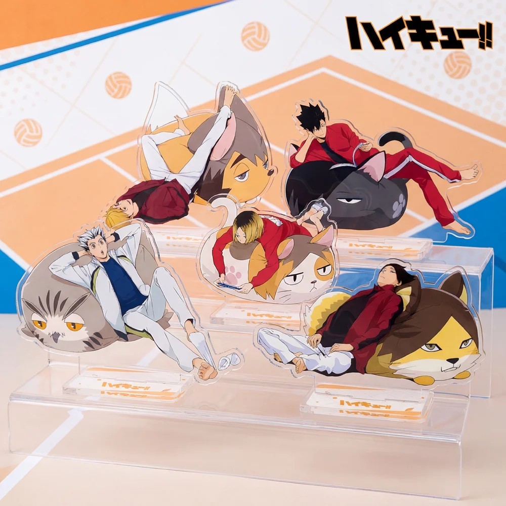 Standee Anime Haikyuu Mô Hình Acrylic 15cm Mascot Động Vật Kenma Kuroo Bokuto Atsumu Suna Trang Trí 