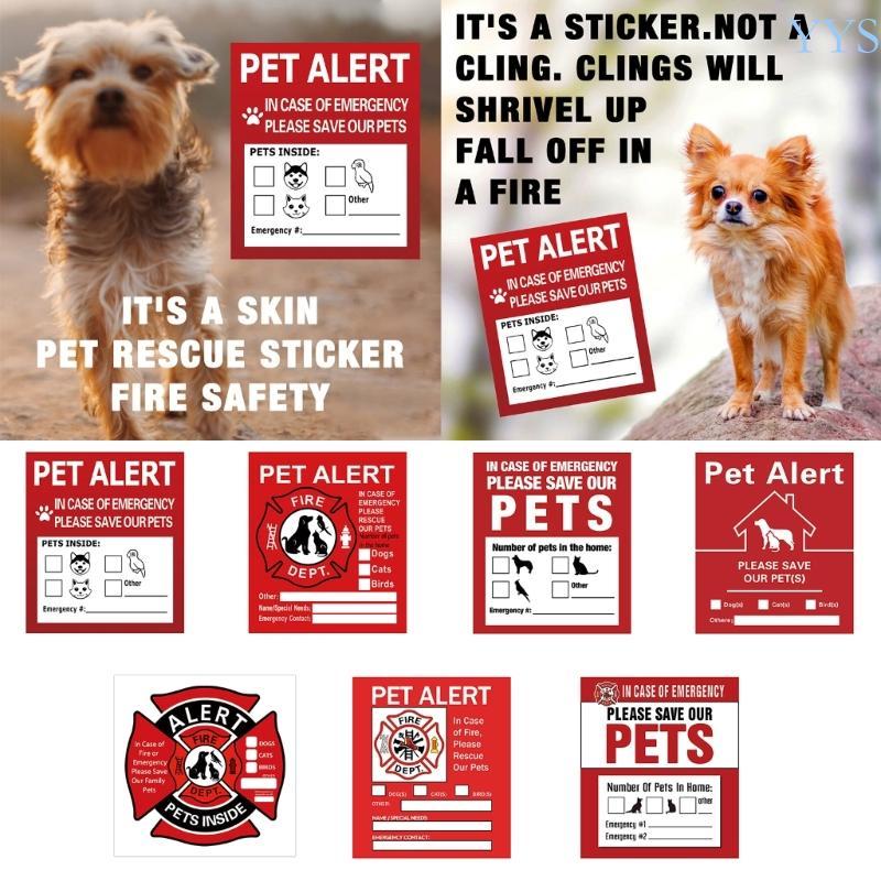 YYS Safety Fire Pet Alarm Sticker Window Door Pet Alert Sticker cho trường hợp khẩn cấp