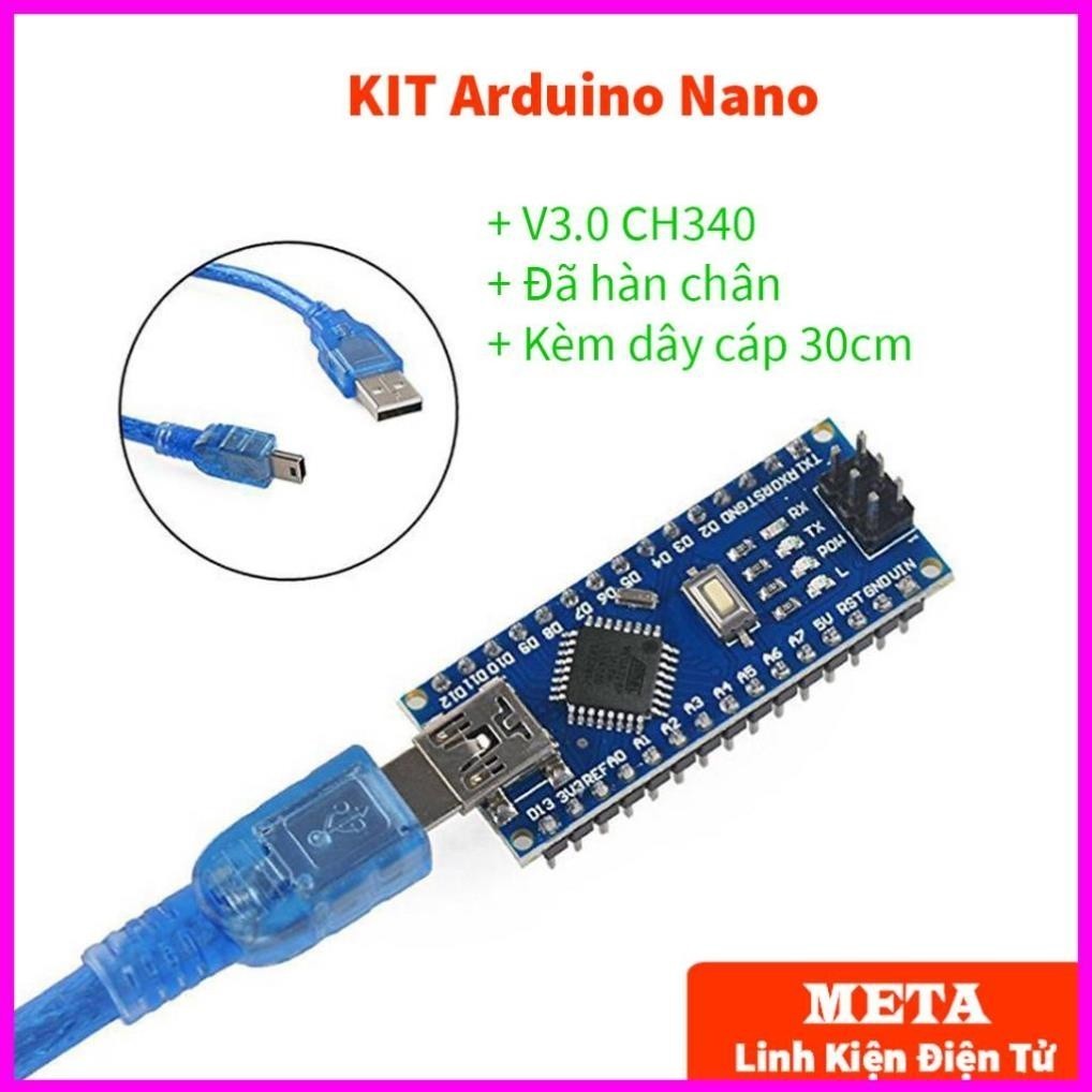 082 KIT Arduino Nano V3.0 CH340 Có kèm cáp Mini USB - Kit Nano Atmega328P