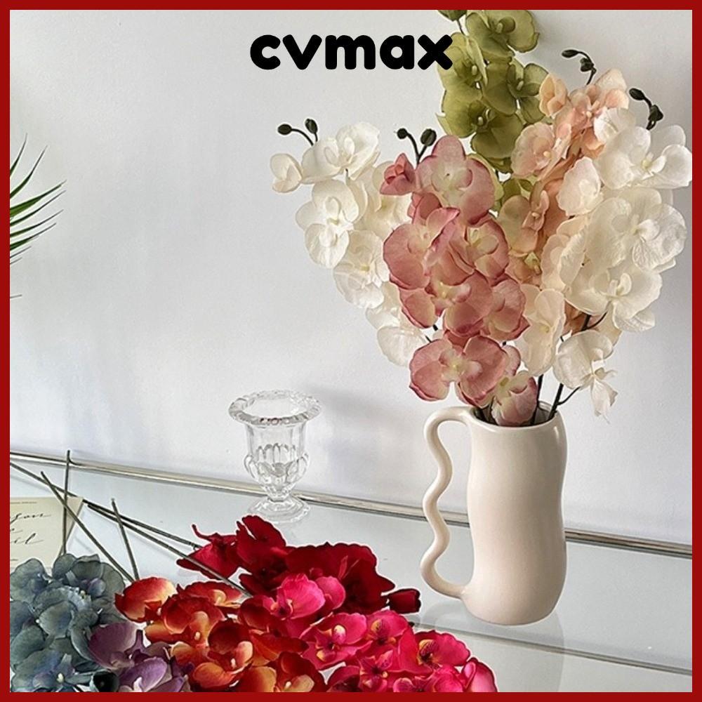 CVMAX Hoa Giả, 8 Đầu DIY Nhân Tạo Bướm Phong Lan, Real Touch Silk 68cm Faux Orchid Home