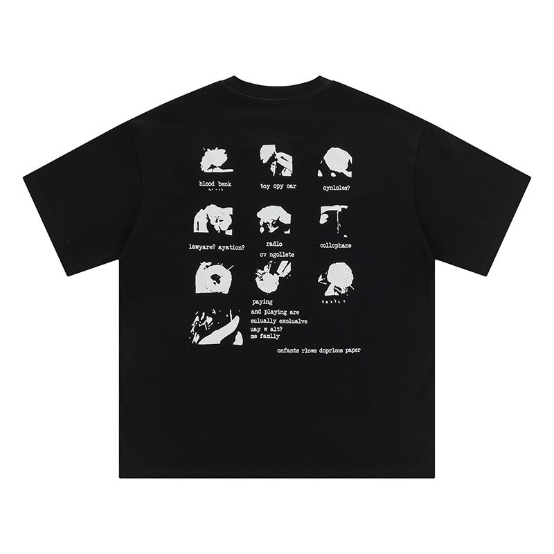 1DRJ ERD The Hesitant Rich Kid Women's loose-fitting short-sleeve shirt with a simple drawing of a w