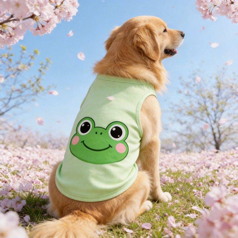 【Ready Stock】 2026 Dog Spring Big Dog Clothes New Festival Clothes Pet Vest Golden Retriever Small, 