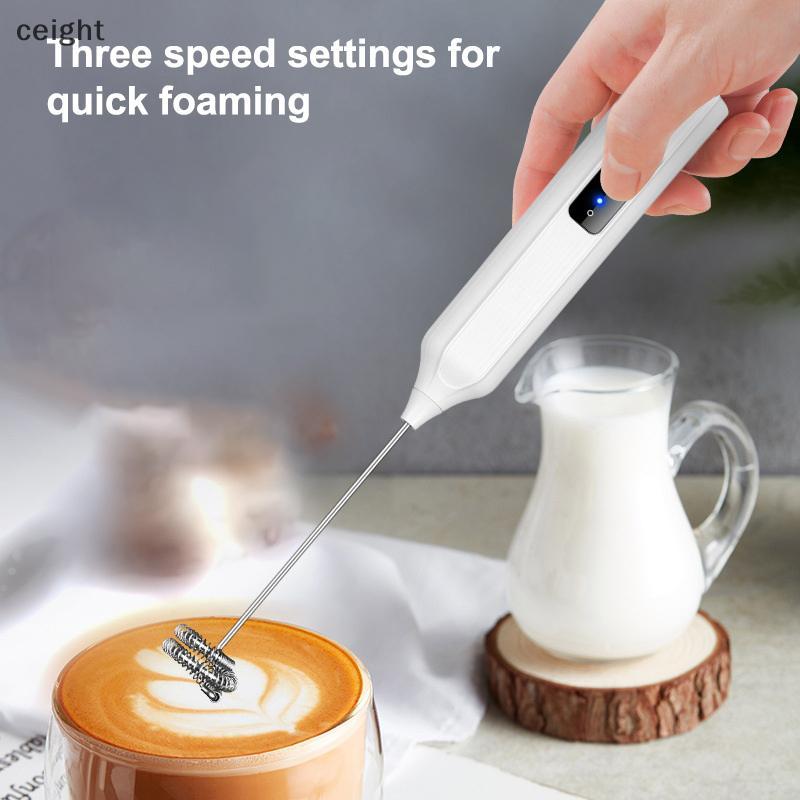 [ceight] Máy tạo bọt sữa cầm tay bằng điện, Máy trộn kem cà phê, Máy đánh trứng, Được làm bằng thép không gỉ 304, Máy đánh trứng gia dụng đa chức năng. TH