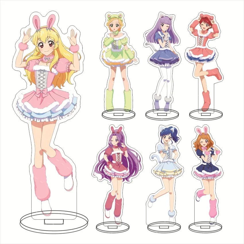 Standee Anime Aikatsu Mô Hình Mica Acrylic Để Bàn Trang Trí Idol Ichigo Hoshimiya Aoi Kiriya Ran Phụ