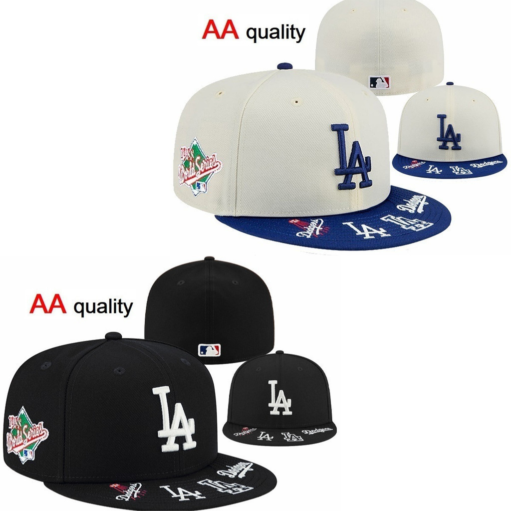 Mũ Full Cover Hood 59FIFTY New Era cho Los Angeles Dodgers, chống nắng, phong cách đường phố, màu đe