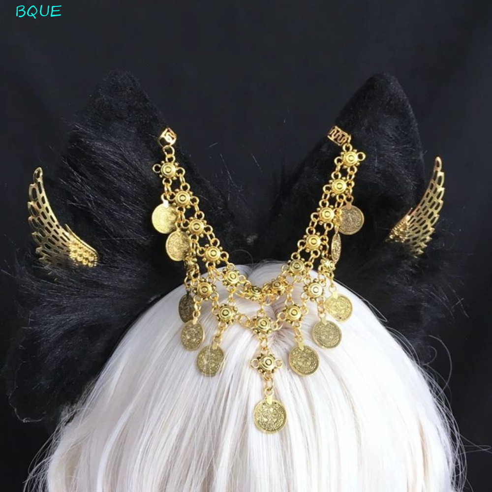 Băng Đô Cosplay Anubis với hợp kim đôi cánh vàng, quấn tóc phong cách Ai Cập dễ thương