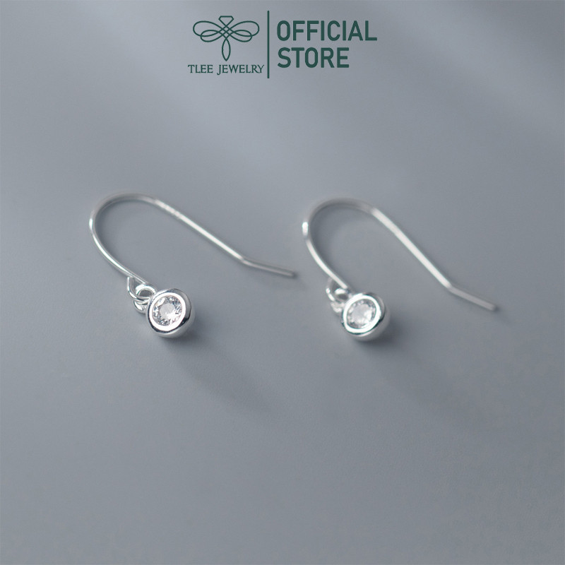 Bông tai bạc nữ đính hạt đá thiết kế TLEE JEWELLY B036