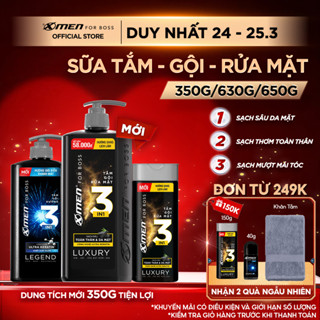 [Mới] Tắm Gội Rửa Mặt XMen for Boss 3in1 Luxury 630g 350g / Tắm Gội Legend 630g / Intense 650g Hương Nước Hoa Châu Âu