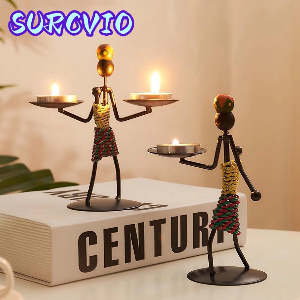 SURCVIO 1 Hộp Đựng Nến, Tay Sắt Knick-knack Đạo Cụ Chân Nến, Kim Loại Lãng Mạn Đèn Nến Trang Trí Nhà