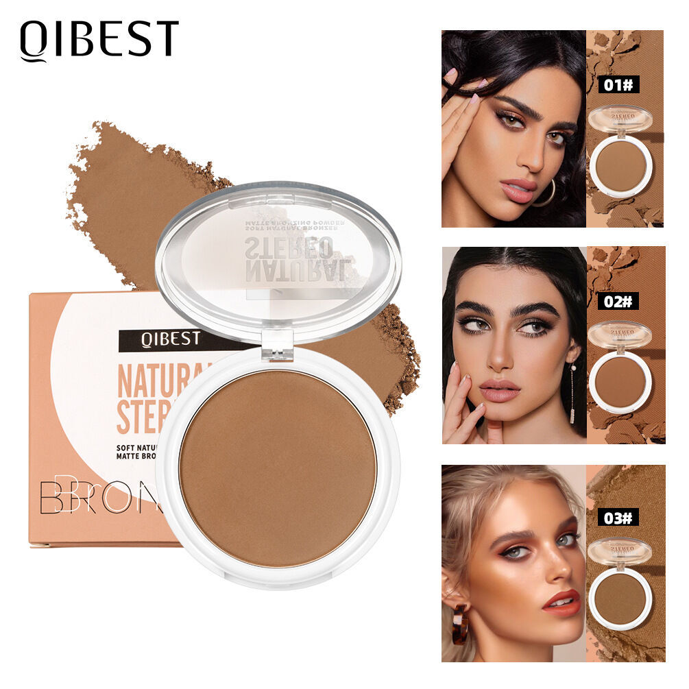 Qipbest Mặt Bronzer Trang Điểm Đường Viền Bột Cắt Tỉa Mỹ Phẩm Trang Điểm Che Khuyết Điểm Mặt Highlig