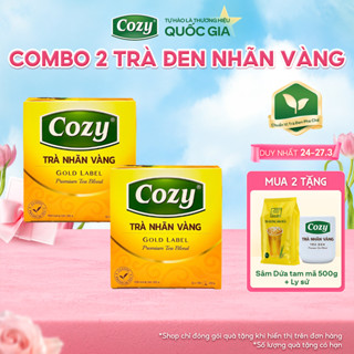 COMBO 2 Trà Đen Nhãn Vàng Cozy Túi Lọc Rời (2 hộp x 100 túi) Hỗ Trợ Giải Nhiệt, Sảng Khoái Tinh Thần