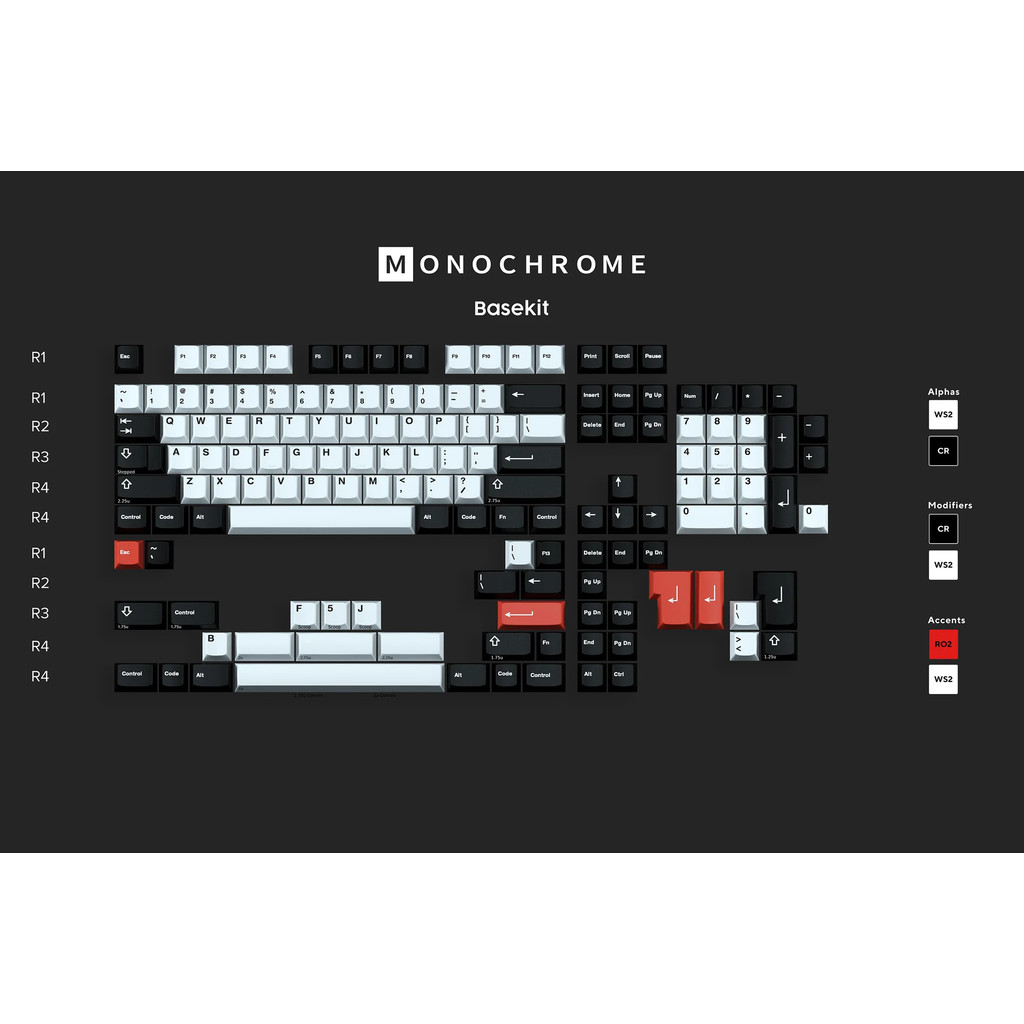 [HỎA TỐC HN - HCM] Keycap GMK CYL Monochrome R2 Profile Cherry ABS Doubleshot