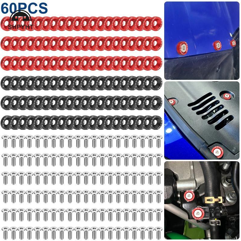 [SHPYHT] 60 CÁI M6 Chốt sửa đổi ô tô Fender Máy giặt cản trước Động cơ lõm Vít Fender Máy giặt biển 