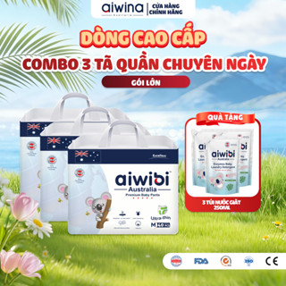 [Combo 3] Tã/Bỉm Quần Cao Cấp Aiwibi Light Feather Cho Bé Siêu Thấm Hút, Chống Tràn - Gói Lớn M/L/XL/XXL/XXXL/XXXXL