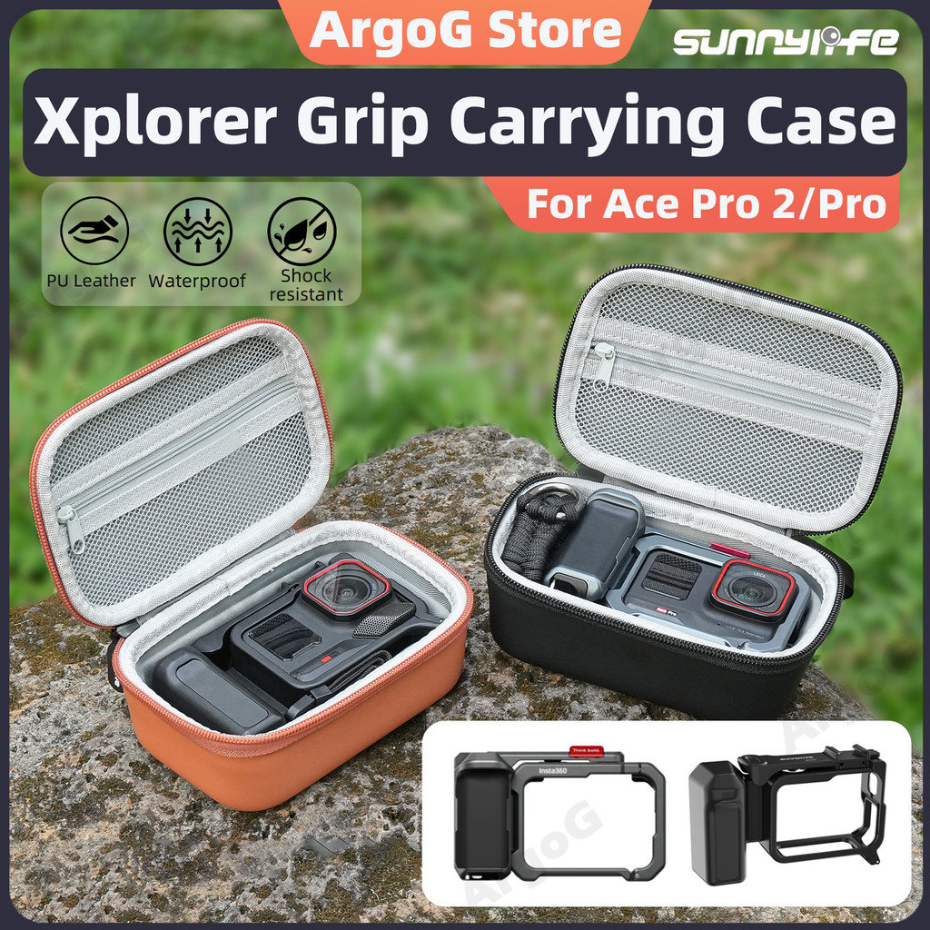 Sunnylife Hộp Đựng Cho Insta360 Ace Pro 2 Ace Pro Xplorer Grip Túi Bảo Quản Di Động Vỏ Cứng Hộp Bảo 