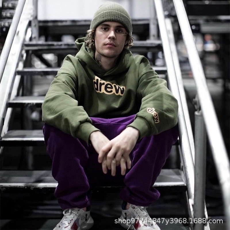 PEPL Drew Letter print sweatshirt for women, couple's outfit, high street style, loose fit, winter f