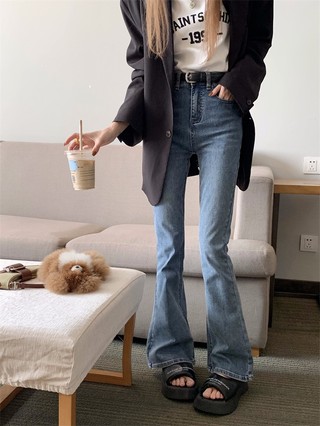 59281 Quần Denim Nữ Ống Loe Micro