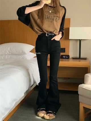 59281 Quần Denim Nữ Ống Loe Micro