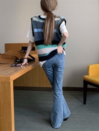 59281 Quần Denim Nữ Ống Loe Micro